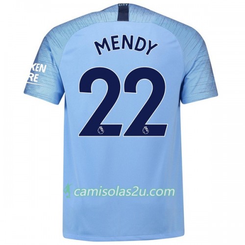 Camisolas de Futebol Manchester City Mendy 22 Equipamento Principal 2018/19 Manga Curta Camisolas de Futebol Manchester City Mendy 22 Equipamento Principal 2018/19 Manga Curta